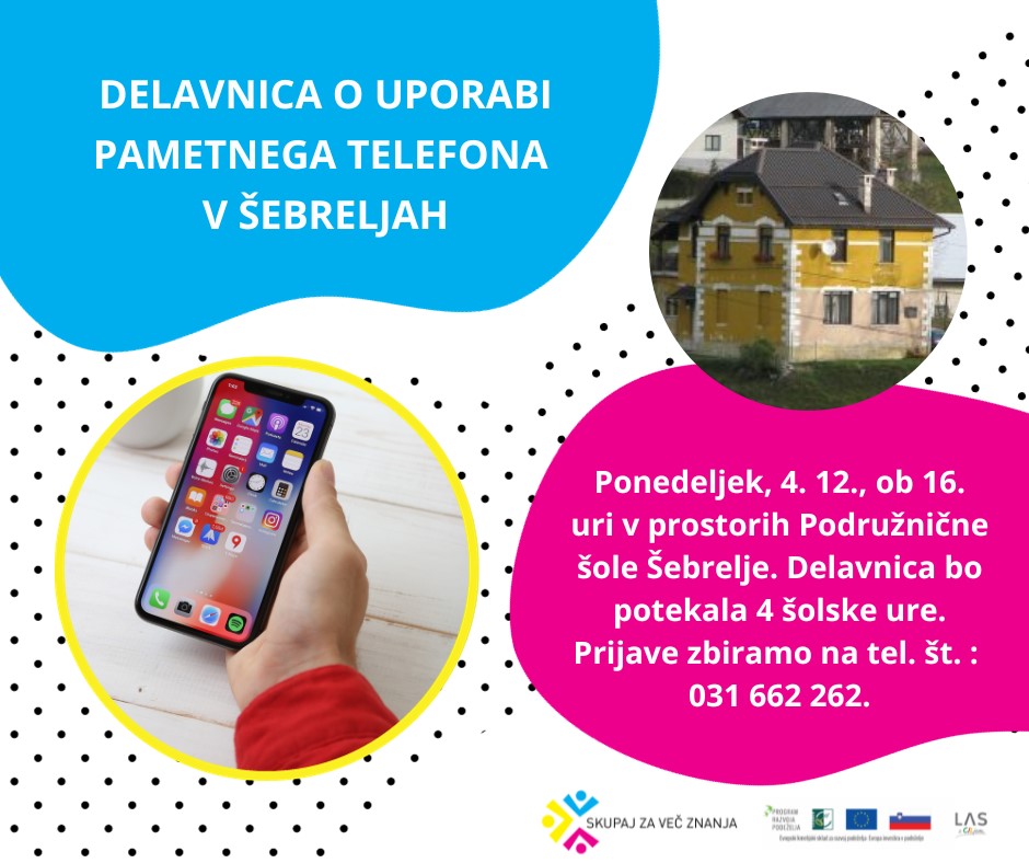 novice delavnica o uporabi pametnega telefona